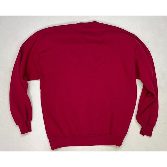 VINTAGE Jerzees Blank Crewneck Sweatshirt Men Medium Red USA 90s - Picture 2 of 4